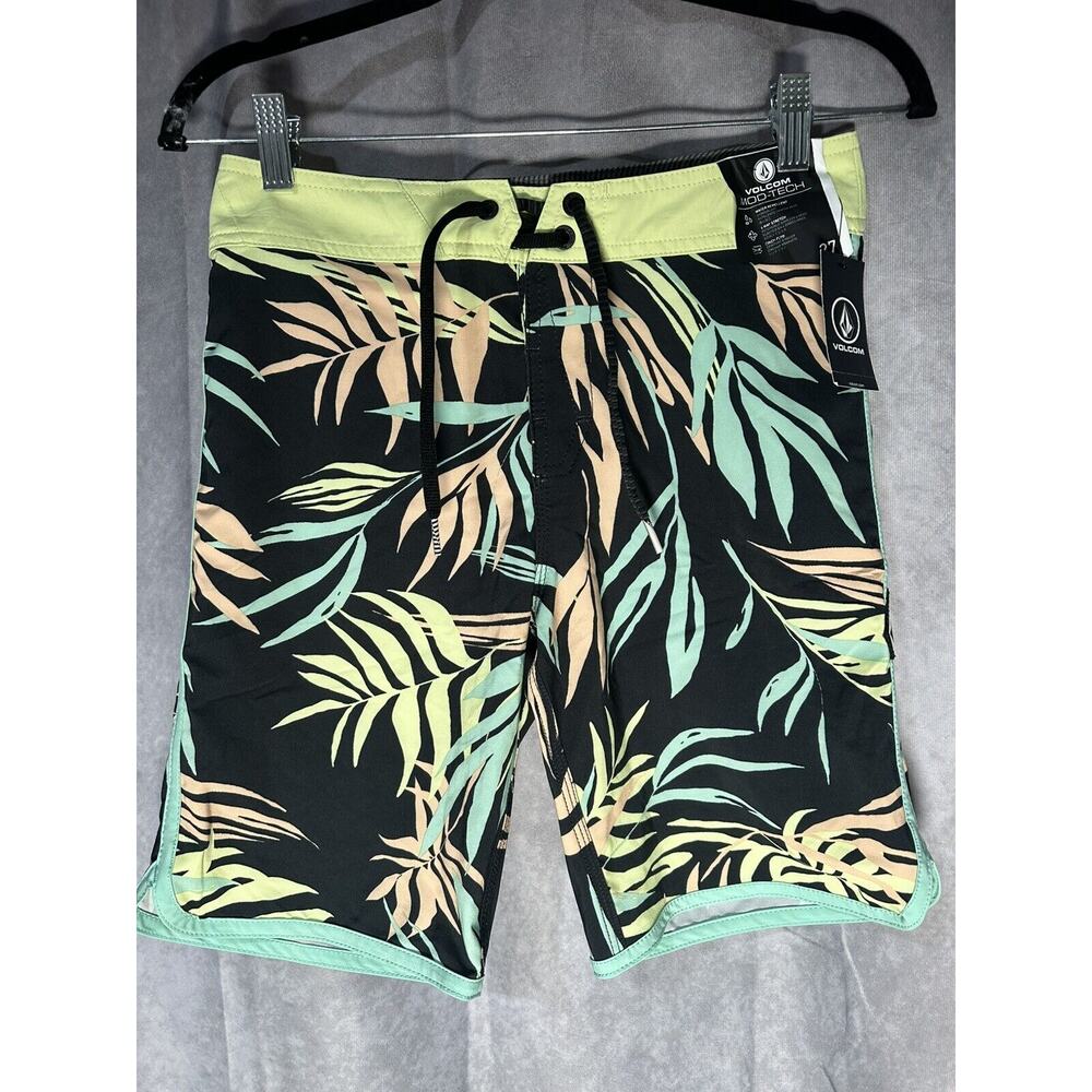 NWT Volcom Bleeding Leaf Mod Tech Black 4 Way Stretch Size 27/14